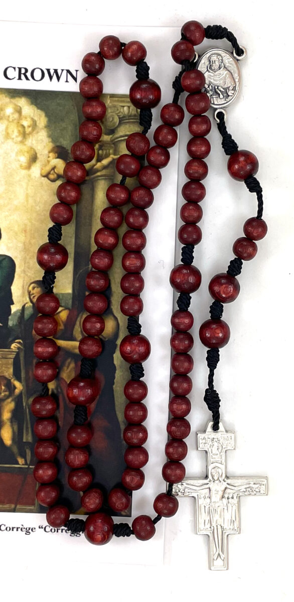 HANDMADE WOODEN FRANCISCAN CROWN ROSARY