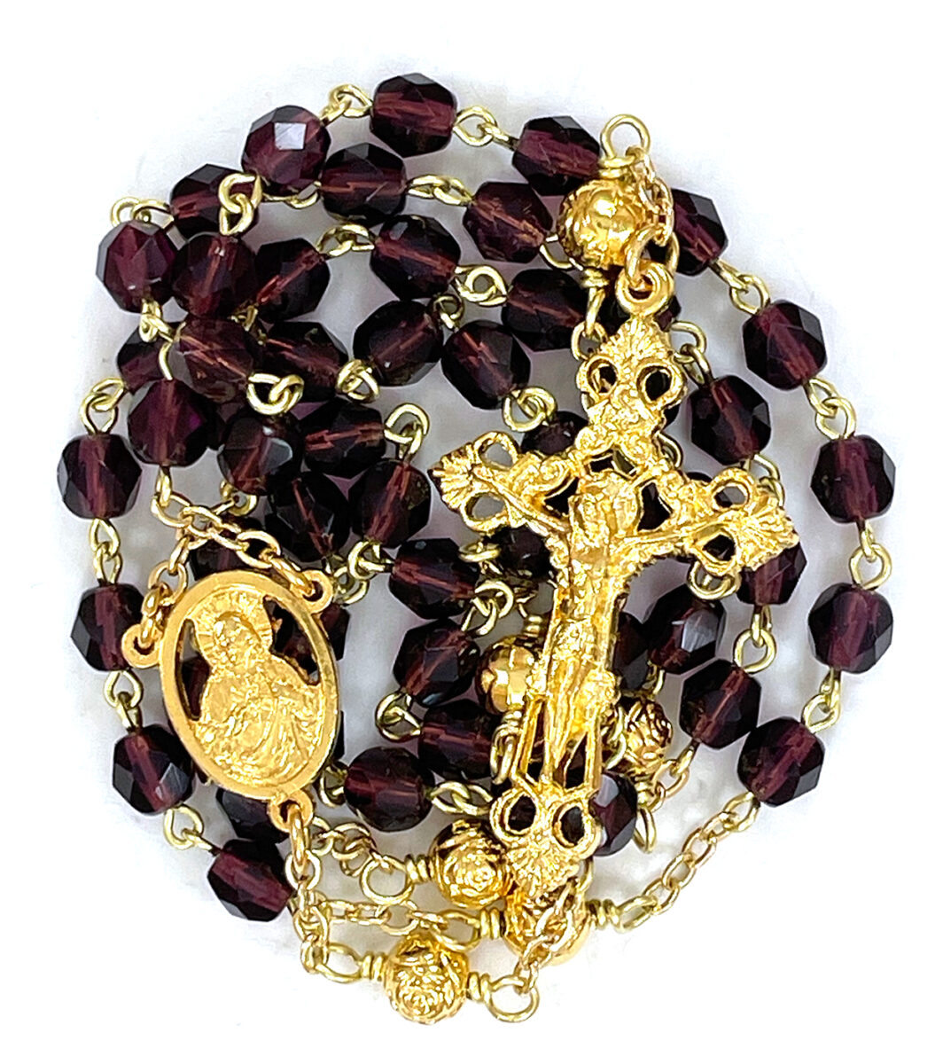 Purple, Filigree & Roses Rosary: $27.99 (CAD)