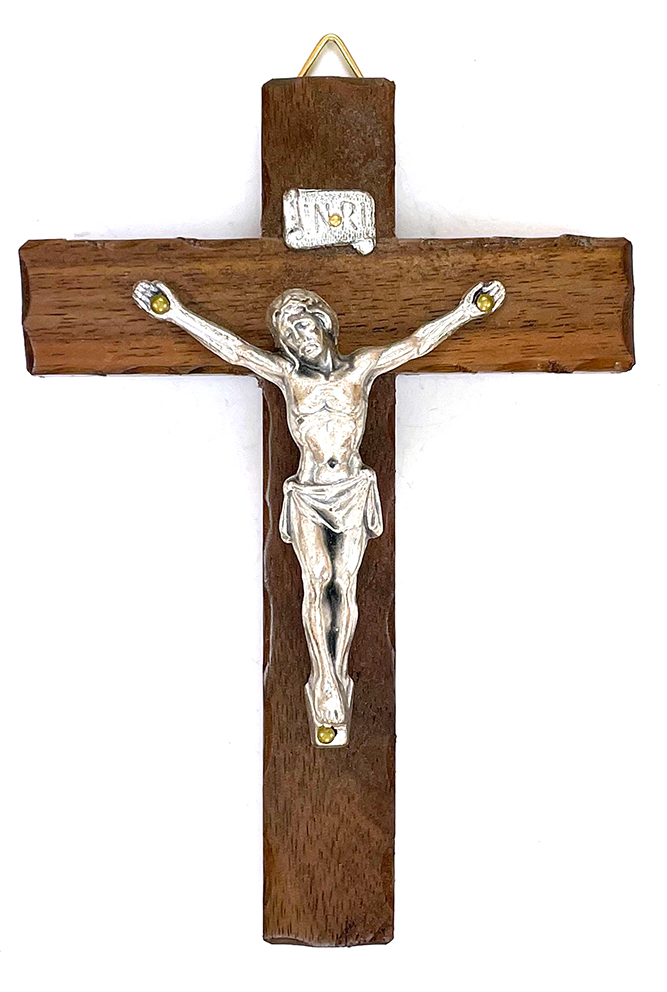 Notched Walnut Crucifix: $14.99 (CAD)