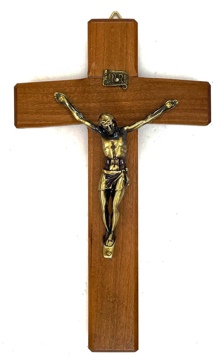 Curved Cut Walnut Crucifix: $21.99 (CAD)