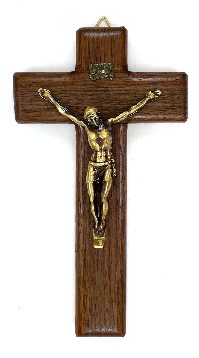 6-Inch Wide Cut Walnut Crucifix: $19.99 (CAD)