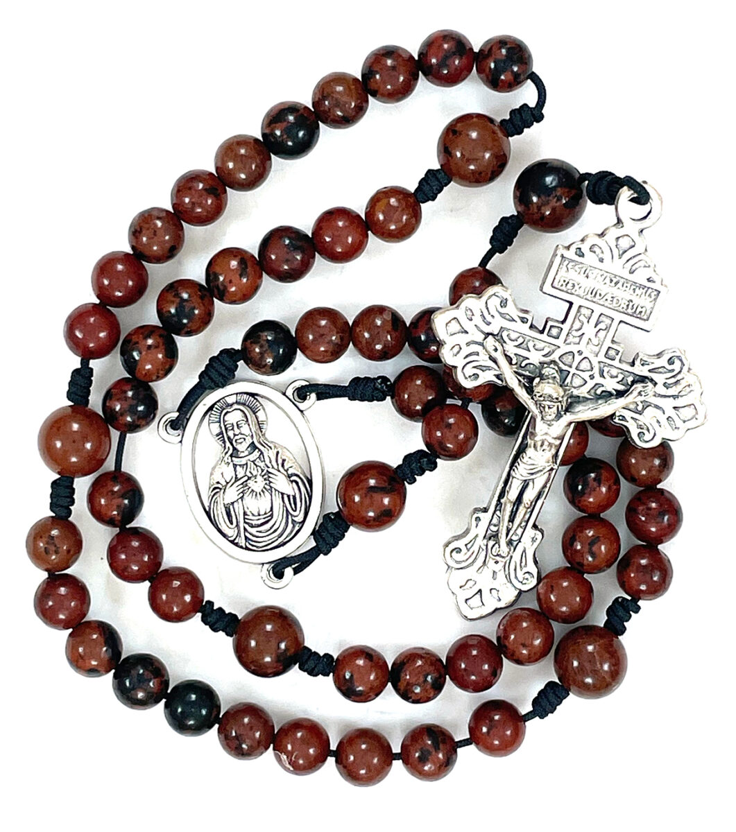 Mahogany Obsidian Paracord Rosary: $23.99 (CAD)