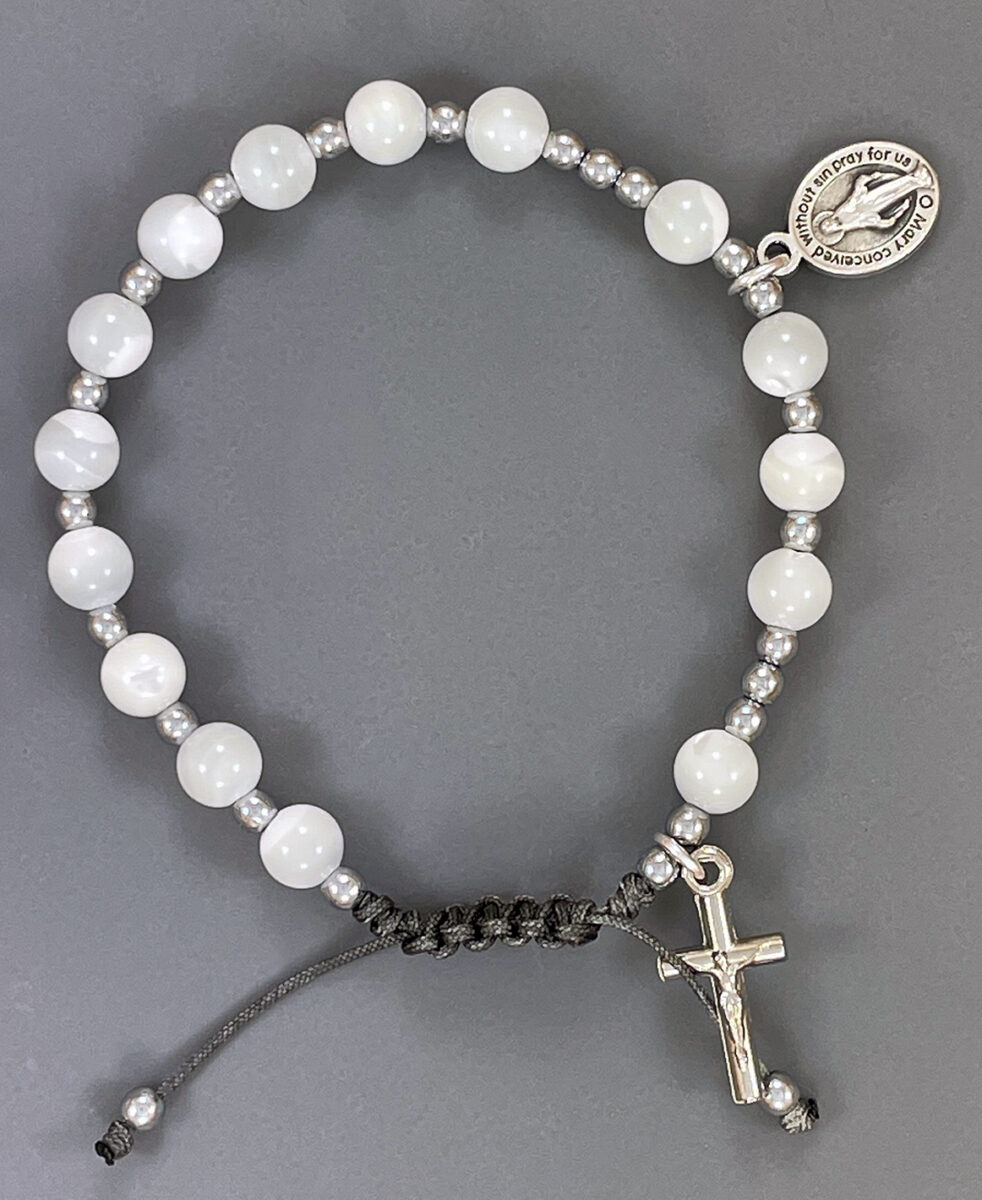 Mother of Pearl Adjustable Rosary Bracelet: $12.99 (CAD)