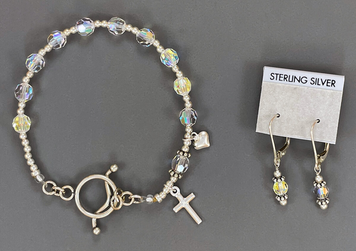 Crystal Rosary Bracelet & Earring Set ($69.99 CAD)