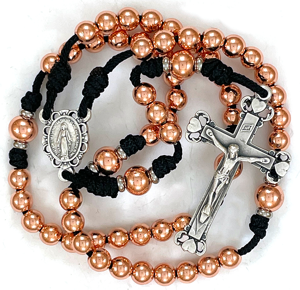 Metallic Pink Paracord Rosary: $32.99 (CAD)