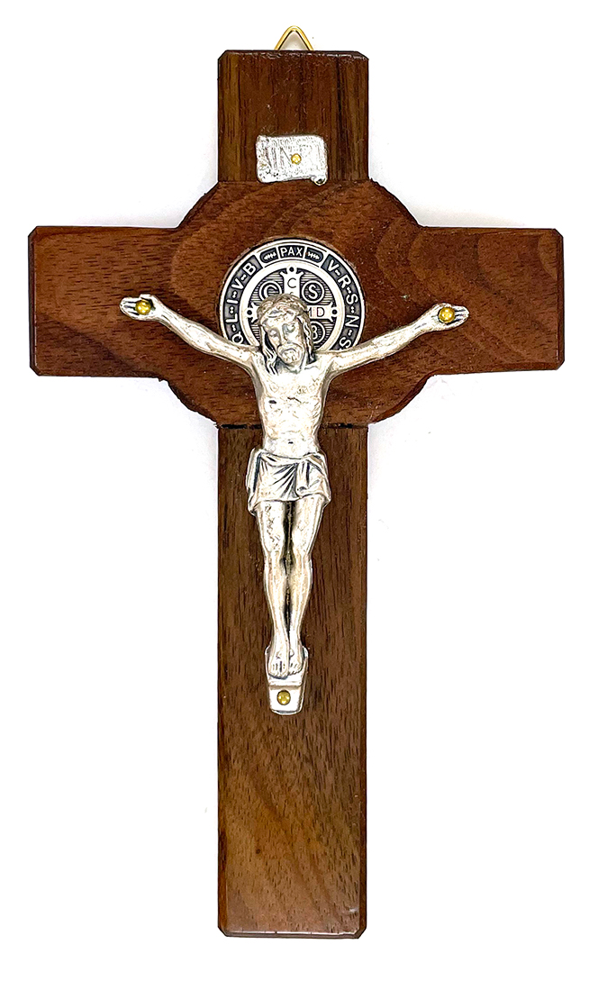 6-Inch Walnut St. Benedict Crucifix ($25.99CAD)