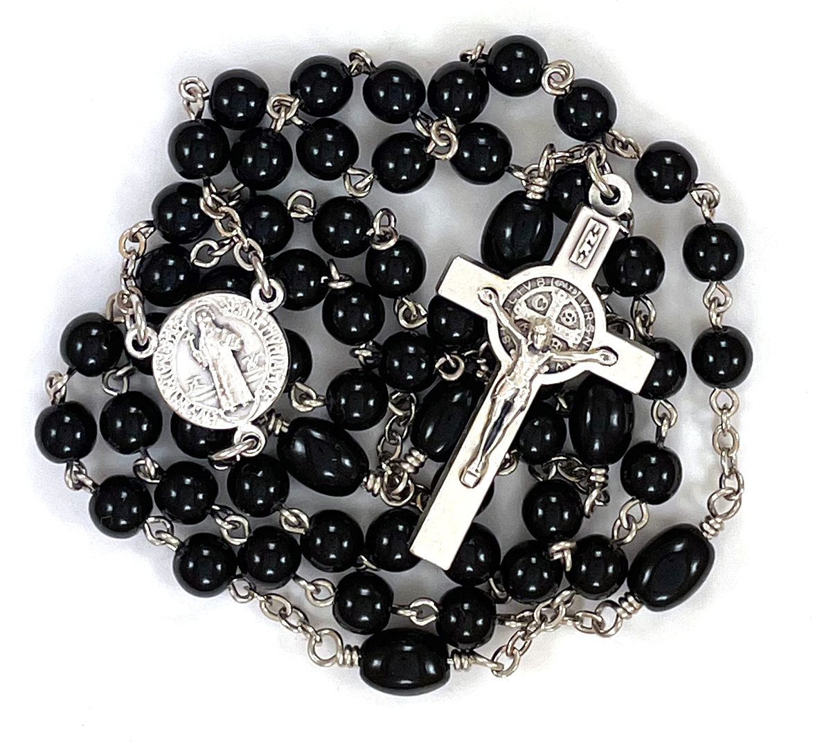 Basic Black St. Benedict Rosary: $29.99 (CAD)