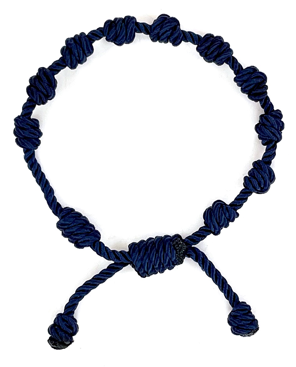 Navy Barrel Knot Rosary Bracelet ($3.49)