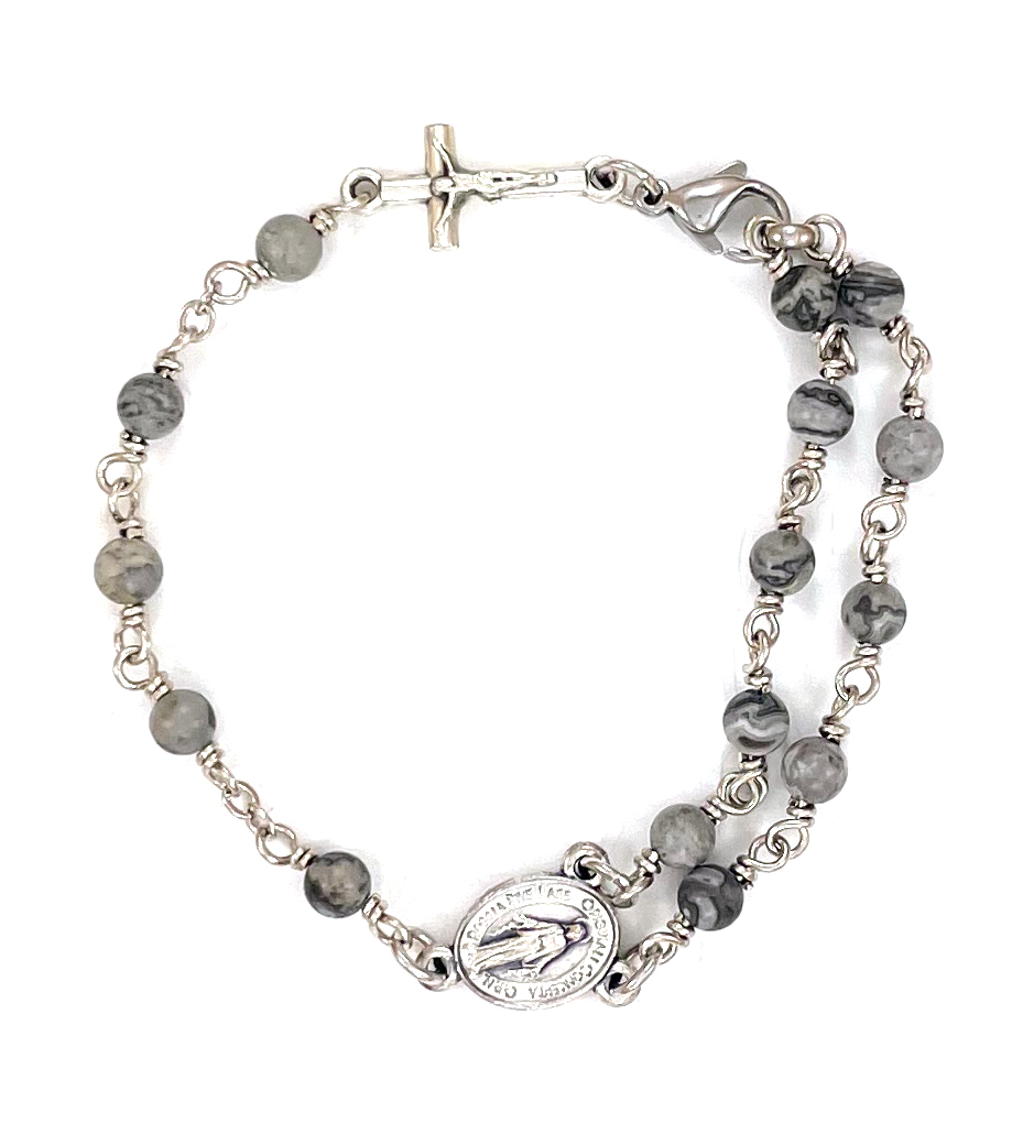 Grey Jasper Rosary Bracelet ($12.99 CAD)