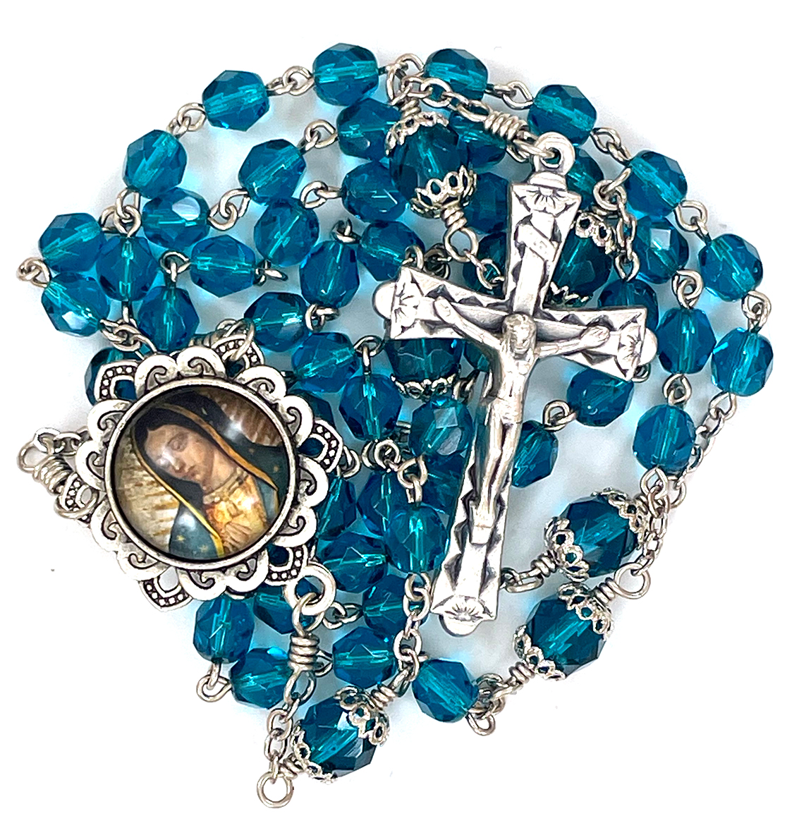 Our Lady of Guadalupe Glass Dome Rosary ($32.99 CAD)
