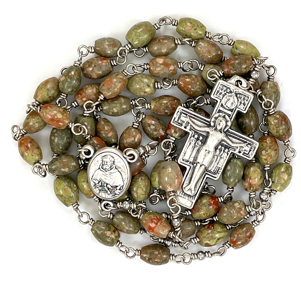 St. Francis Autumn Jasper Rosary ($44.99 CAD)