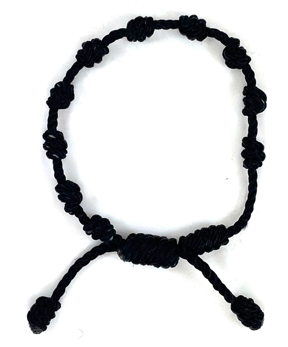Black Barrel Knot Rosary Bracelet ($3.49 CAD)