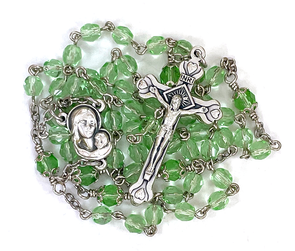 Delicate Light Green Rosary: $32.99 (CAD)