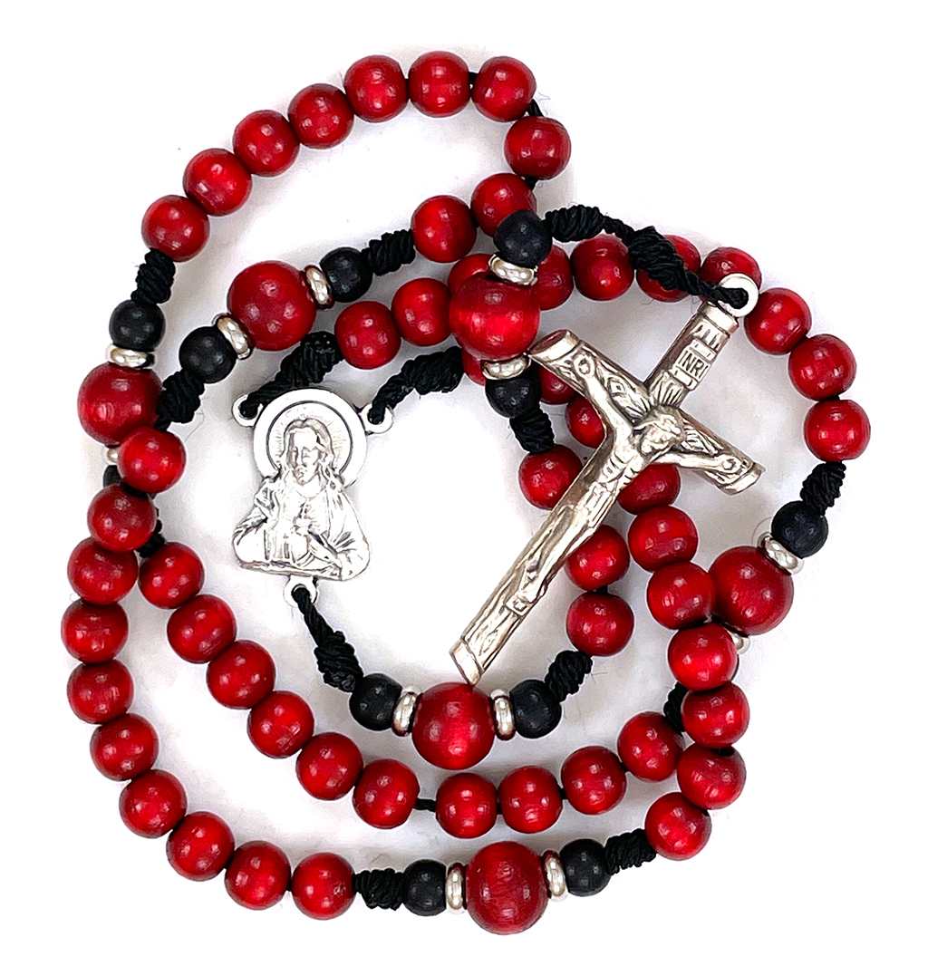 Small Red Euro Wood Rosary: $17.99 (CAD)