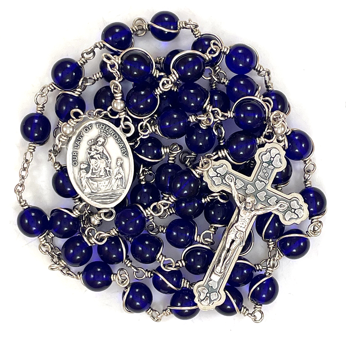 Blue Cage-Wrapped Rosary ($47.99 CAD)