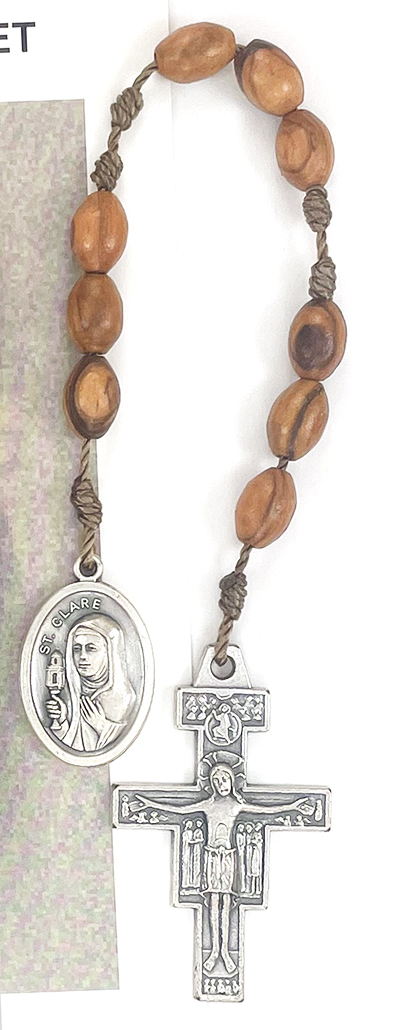 (Z081-1) St. Clare of Assisi Cord Chaplet: $10.99 (CAD)