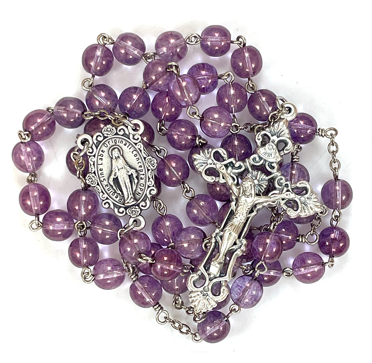 Large Purple Miraculous Medal Rosary ($33.99 CAD)