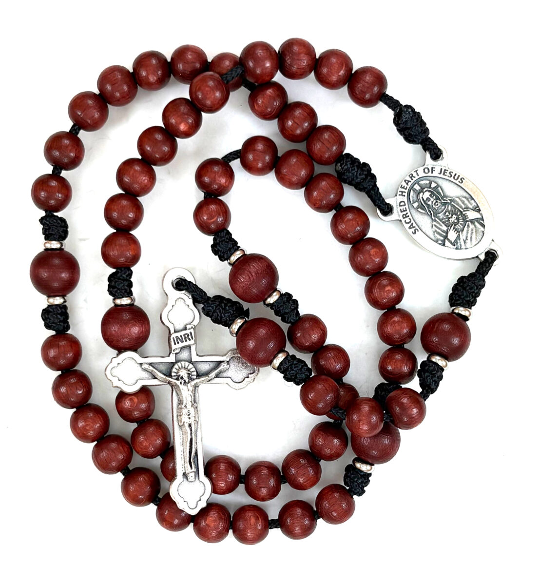 Sacred Heart Euro Wood Paracord Rosary: $33.99 (CAD)