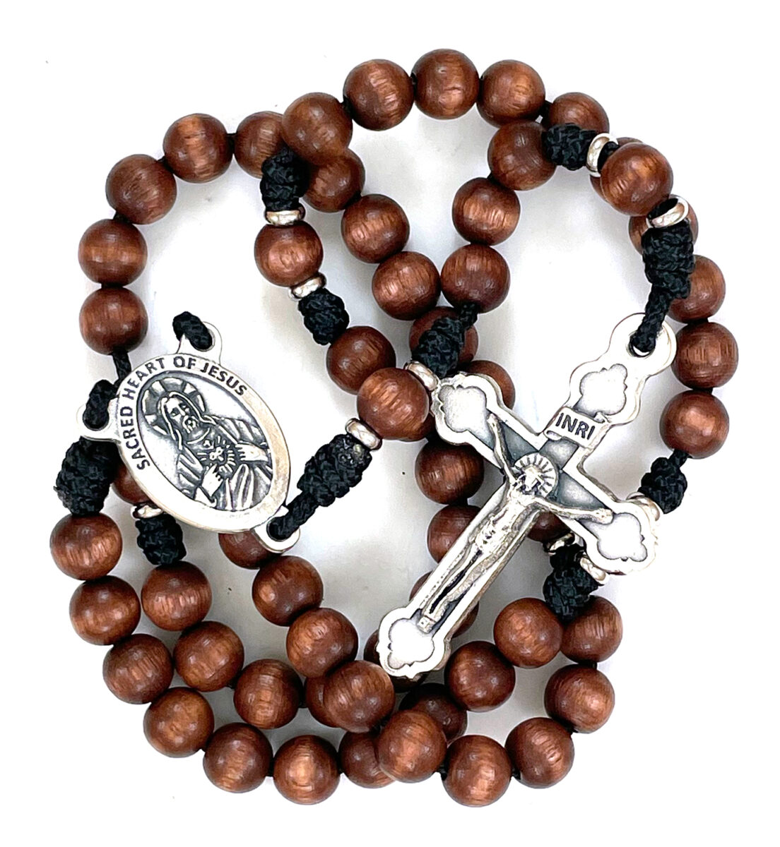 Sacred Heart Euro Wood Paracord Rosary: $31.99 (CAD)