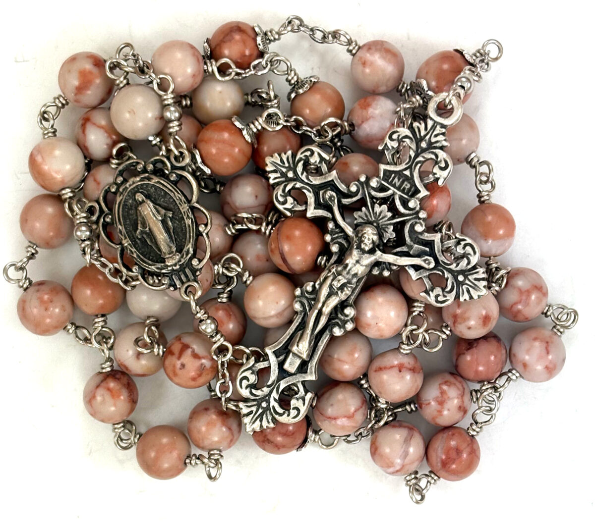 Miraculous Medal Redline Marble Rosary: $64.99 (CAD)