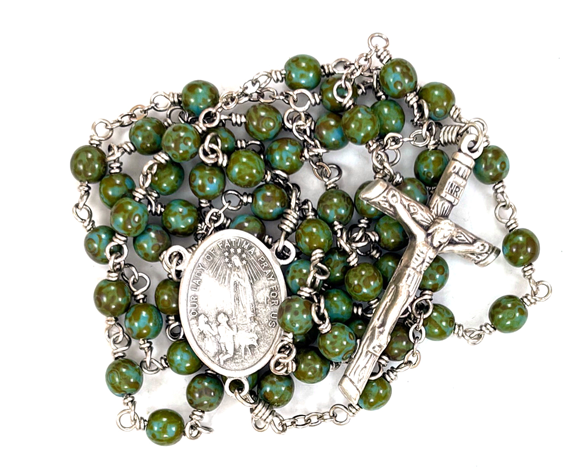 Stone-Finished Glass Bead Rosary: $48.99 (CAD)