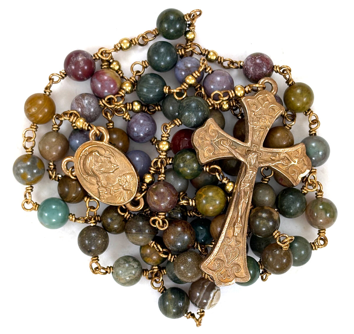 Bronze Ocean Jasper Rosary: $162.99 (CAD)