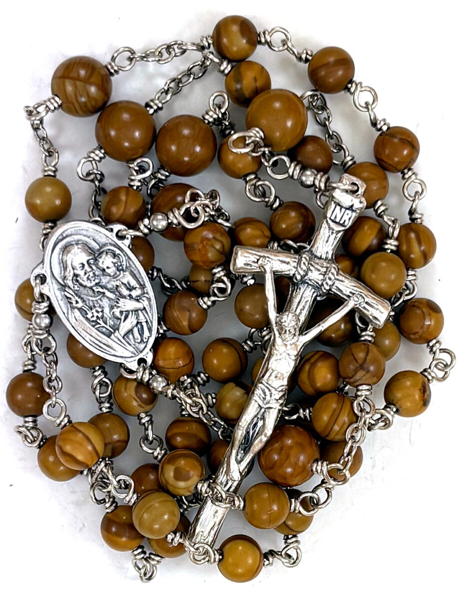 Saint Joseph Wood Jasper Rosary: $49.99 (CAD)