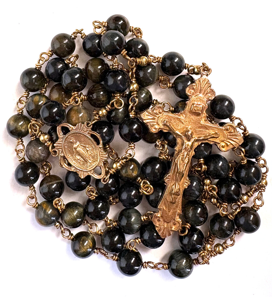 Natural Blue Tiger Eye Rosary: $132.99 (CAD)