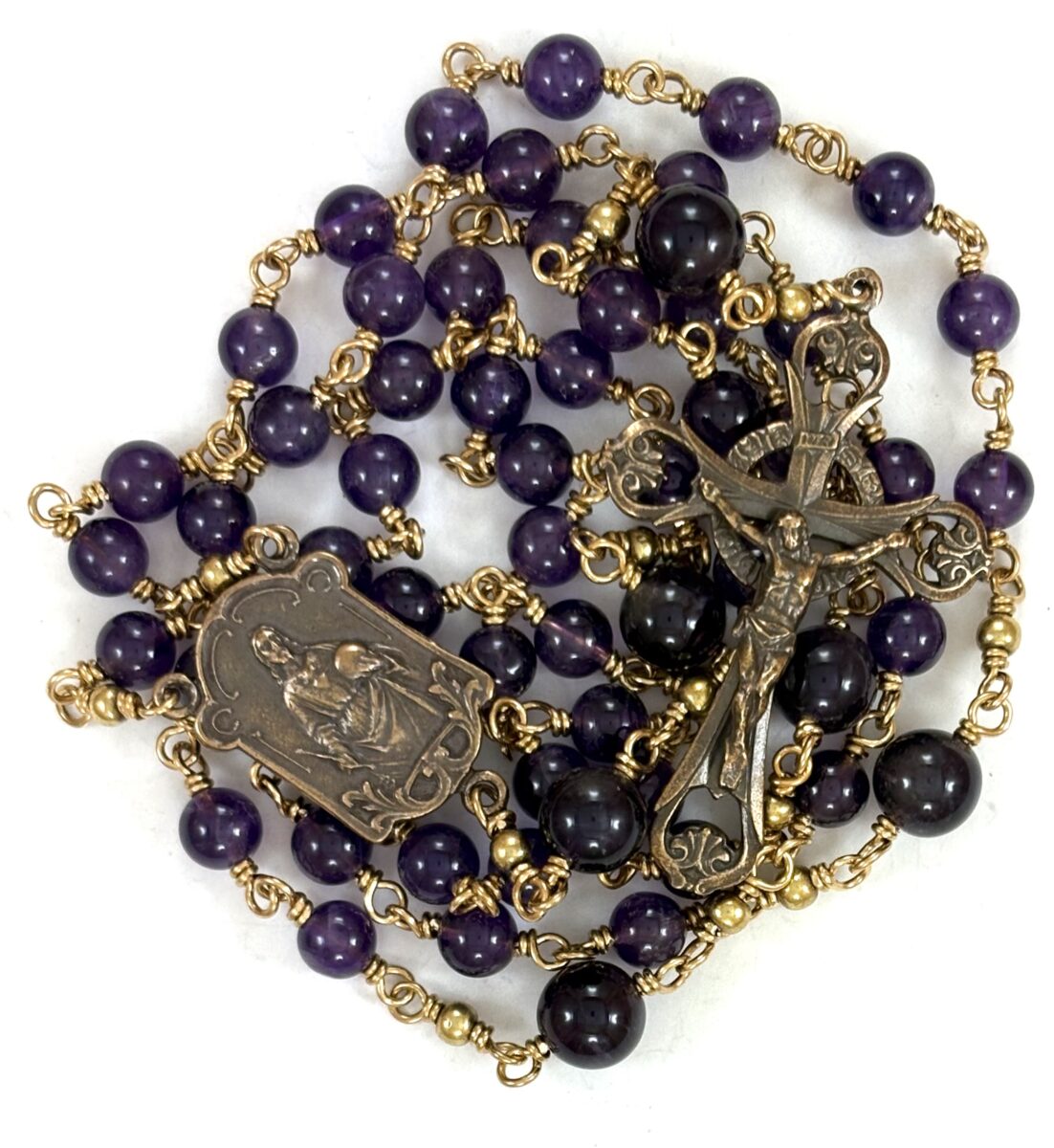 Amethyst & Bronze Heirloom Rosary: $144.99 (CAD)