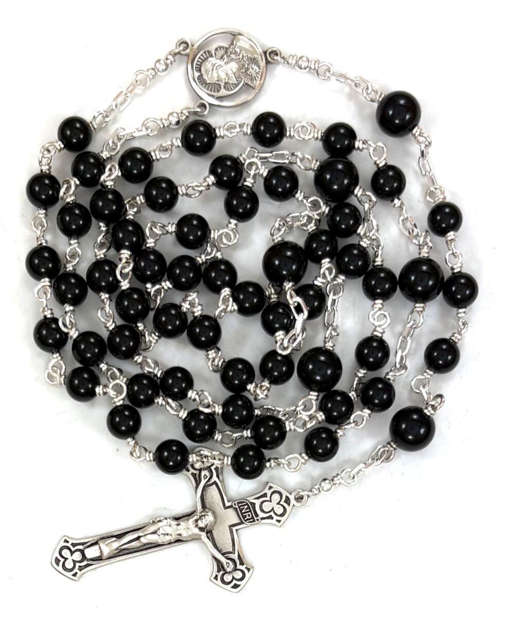 ⚠️ RESERVED – Sterling Silver Sacred Heart Rosary: $451.99 (CAD)