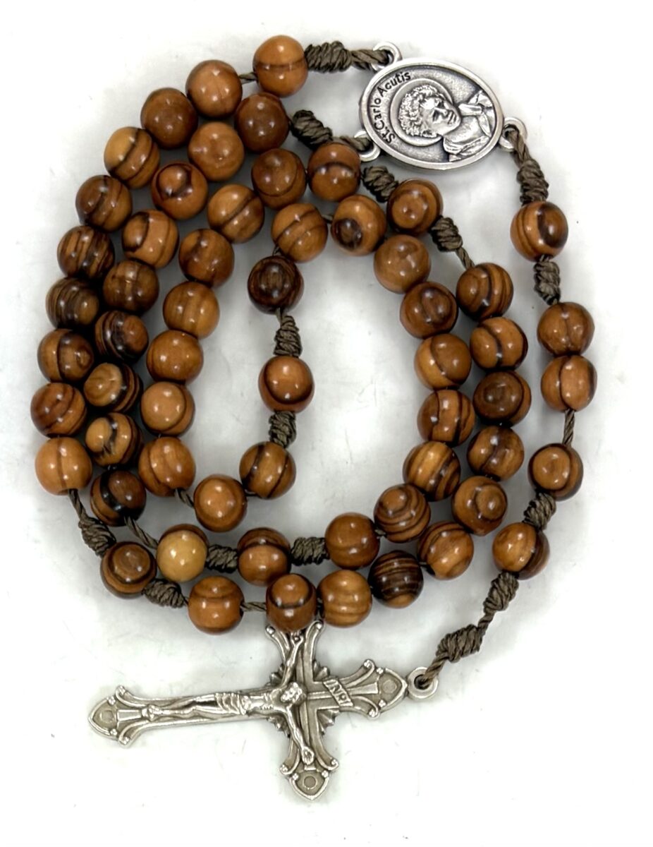 St. Carlo Acutis Olive Wood Rosary: $16.99 (CAD)
